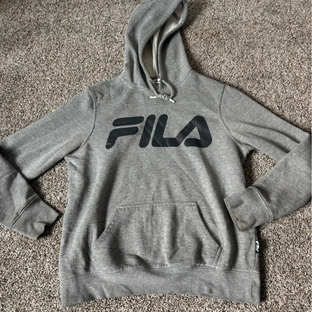 Fila Heather Gray Men's Hoodie sweater sweatshirt size large Preloved - Picture 1 of 5